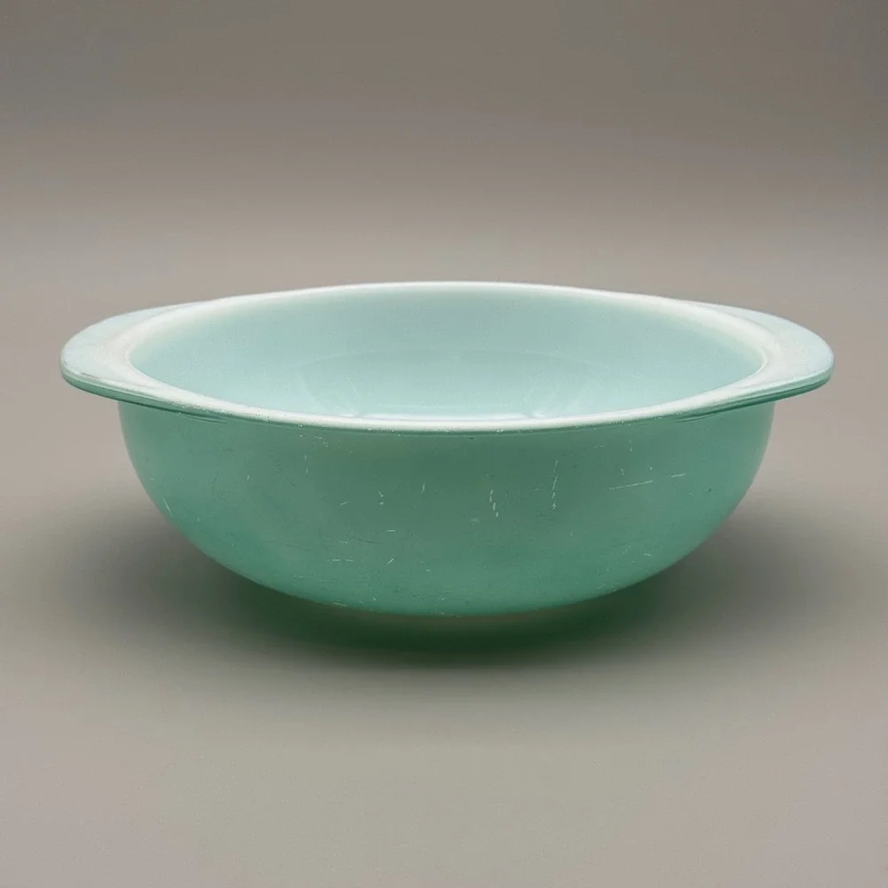 Vintage Pyrex Teal 024 2 QT Round Casserole Dish Bowl Made In USA‎